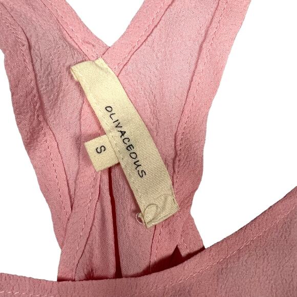 Olivaceous Tank Top Cross Back Split Open Back Pink Sleeveless Crop Women's‎ S - Picture 4 of 8